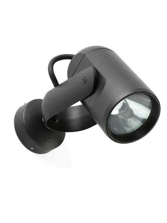 Faro Barcelona Waterproof Wall-Mounted Outdoor Spot Light IP65 with Integrated LED Black