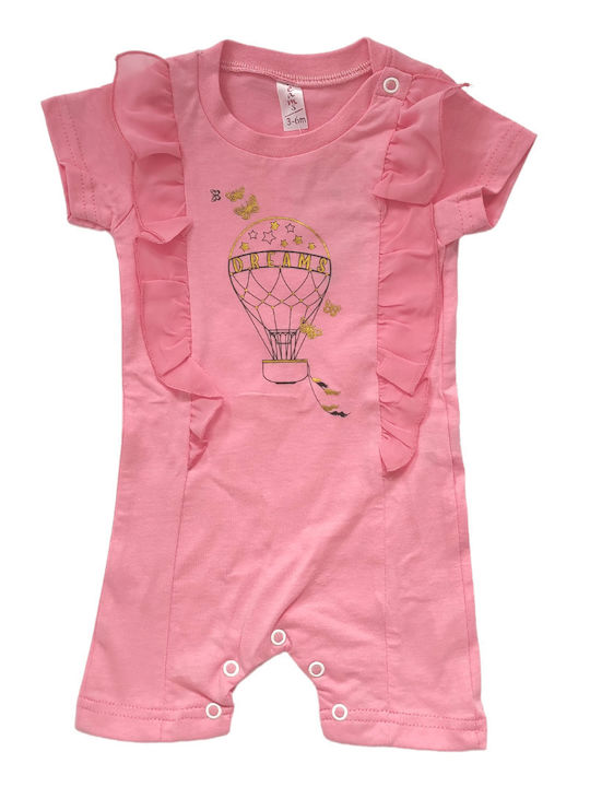 Dreams by Joyce -02 Baby Bodysuit Set Short-Sleeved Pink