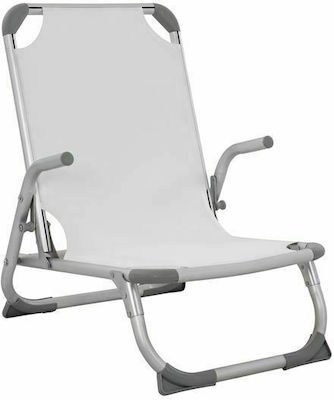 Summer Club Small Chair Beach Aluminium with High Back White 56x71x80cm