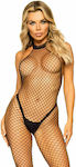 Leg Avenue Racer Neck Bodystocking Black