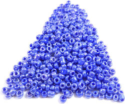 Glass Craft Beads Blue 300pcs Enamel Coated Pearl 2mm 6gr