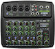 Cobra Streamer6 AUST6 Analoge Konsole 6 Kanäle mit Phantom Power & 4 XLR-Eingänge & Bluetooth
