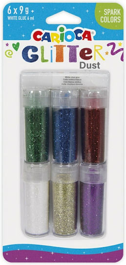 Carioca Dust Spark Colors Goldstaub Glitter Mehrfarbig 9gr Set 6Stück