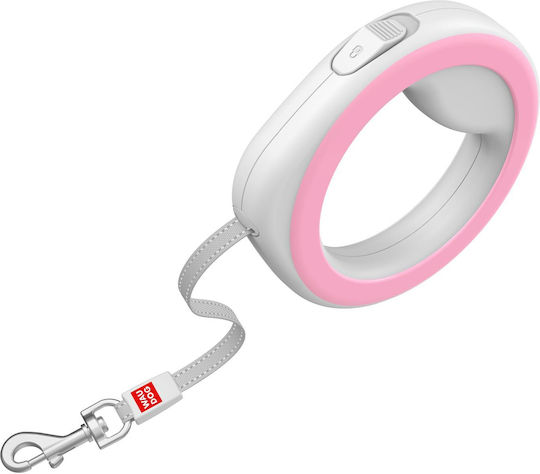 WauDog Foldable Dog Leash/Lead Strap Ring Shaped XS-M in Pink color 2.9m up to 40kg