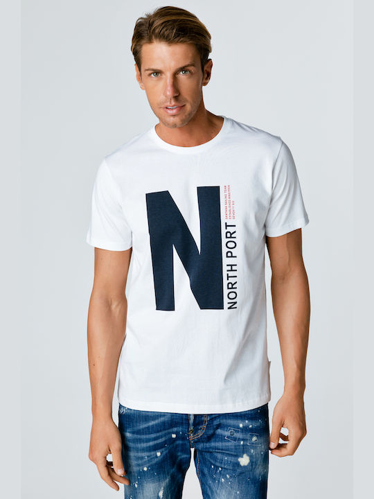 Snta Tricou cu imprimare Big NORTH PORT - Alb