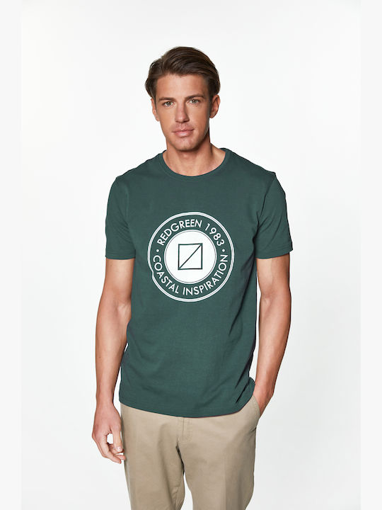 Tricou RedGreen cu imprimeu Coastal Inspiration - Verde