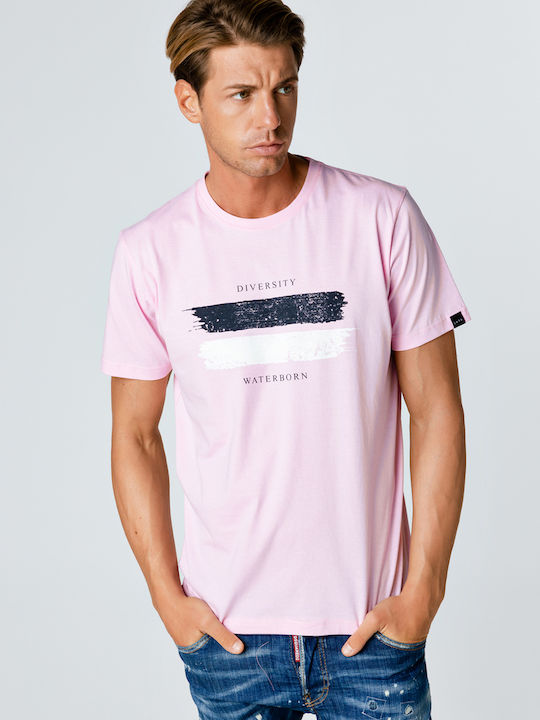 Snta T-shirt with Diversity Waterborn Print - Pink