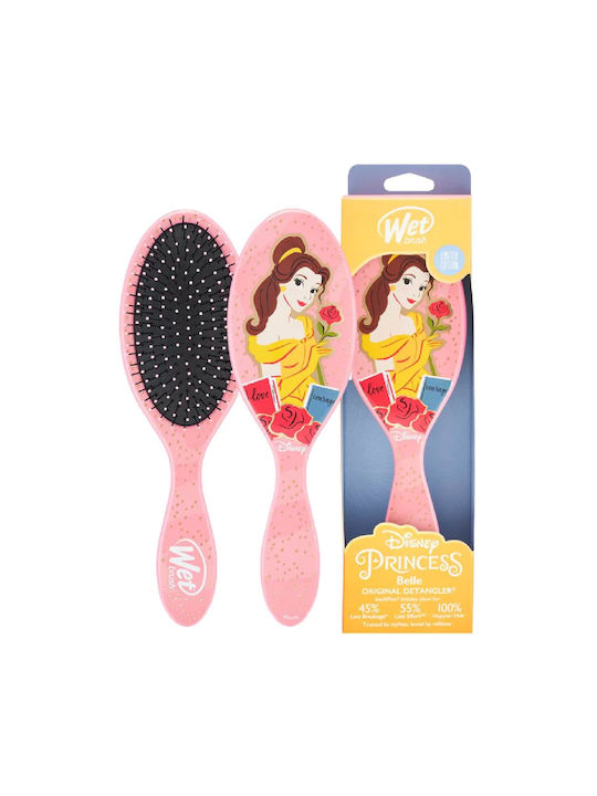 Wet Brush Παιδική Βούρτσα Ξεμπερδέματος Disney Princess Belle Limited Edition Ροζ