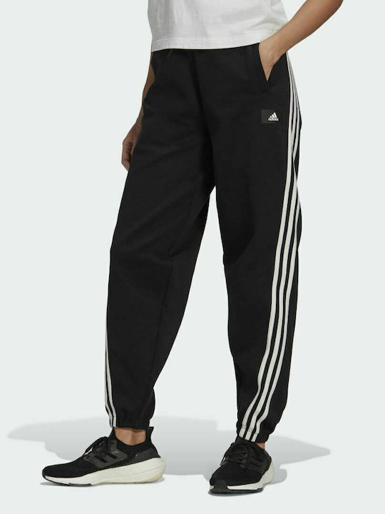 Adidas Future Icons 3-Stripes Παντελόνι Γυναικείας Φόρμας με Λάστιχο Μαύρο