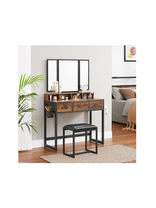 Wooden & Metallic Makeup Dressing Table Coffee ...