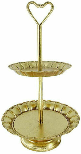 JK Home Decoration Μεταλλική Εταζέρα 2 Ορόφων Χρυσή Ø28xY50cm JK Home Decoration Μεταλλική Εταζέρα 2 Ορόφων Χρυσή Ø28xY50cm