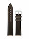 Tzevelion Leather Strap Dark brown 20mm