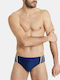 Herren Badebekleidung Slip Marineblau mit Mustern