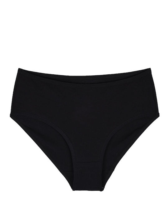 Plus Size Women's High Rise Briefs Black Black