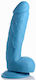 Pop Peckers Poppin Dildo With Balls Glass Dildo with Balls and Suction Cup Blue 20cm