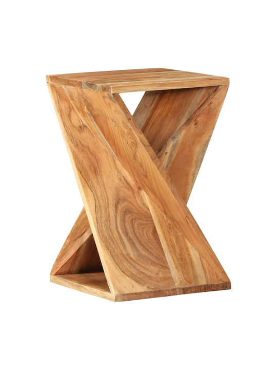 Square Solid Wood Side Table Natural L35xW35xH55cm