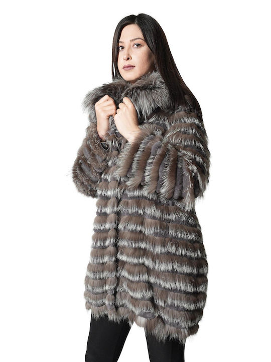 FORTUNE WOMEN'S FOX FUR REX GREY