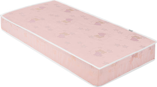 Kikka Boo Mattress Crib Cococraft - Bear Pink with Coconut Fiber 60cmx120cmx15cm