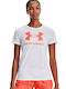 Under Armour Live Sportstyle Women's Athletic T-shirt Fast Drying White/Orange