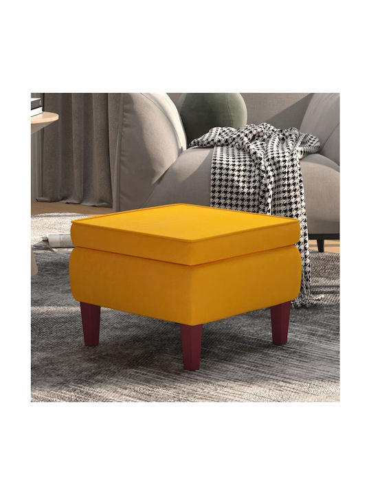 Hocker Fußhocker Gepolstert mit Samt Yellow 55x54.5x42cm