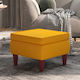 Stool Footstool Upholstered with Velvet Yellow 55x54.5x42cm