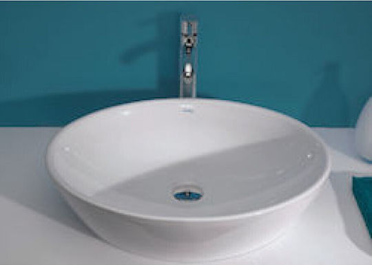 Sanitana Soft 57 Deasupra Blatului Chiuvetă Porțelan 57.5x45.5x14cm Alb