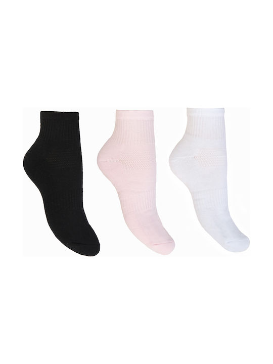 Kal-tsa Women's Solid Color Socks Pink / White / Black 3Pack