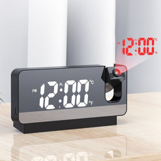 Ceas de masă digital LED negru 03007CLK50WH