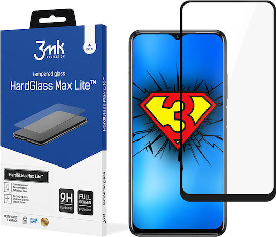 3MK HardGlass Max Lite Закалено стъкло за цялото лице Черен (Realme C35)