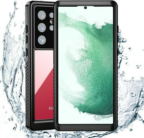 Redpepper Dot+ 360 Vollschutz Kunststoff Wasserdicht Schwarz (Galaxy S22 Ultra 5G)