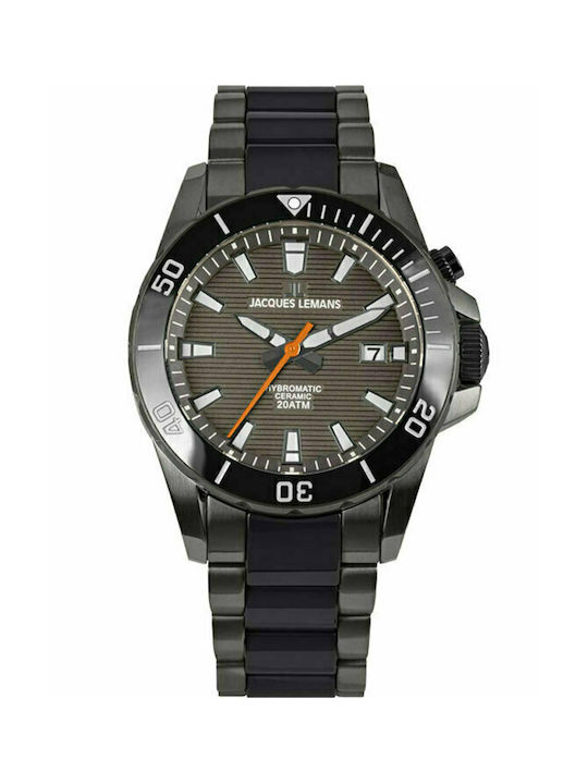 Jacques Lemans Hybromatic Watch Automatic with Black Ceramic Bracelet