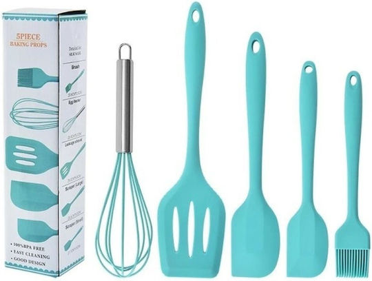 Factory Set de Gătit din Silicon 5buc Albastru deschis