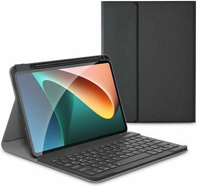 Tech-Protect Smartcase Klappdeckel Synthetisches Leder mit Tastatur Englisch US Schwarz (Xiaomi Pad 5)