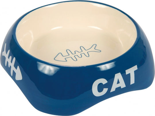 Trixie Fish Bone Ceramic Bowl Food for Dog & Cat 2x 200ml 13cm in Blue Color
