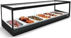 Sayl Barcelona Logic Отопляема Витрина Bain Marie с 6 Номер на GN Места за Гастрономи Ширина 119 x Дълбочина 39.5 x Височина 22.5 см
