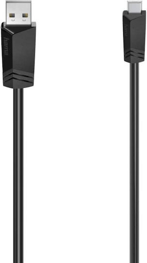 HAMA USB 2.0 Кабел USB-A мъжки - мини USB-A мъжки Черен 1.5м 00200606