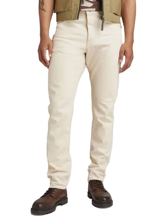 Triple A Men's Jeans Pants with Regular Straight Fit Ecru