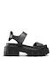 Din piele Sandale Negre