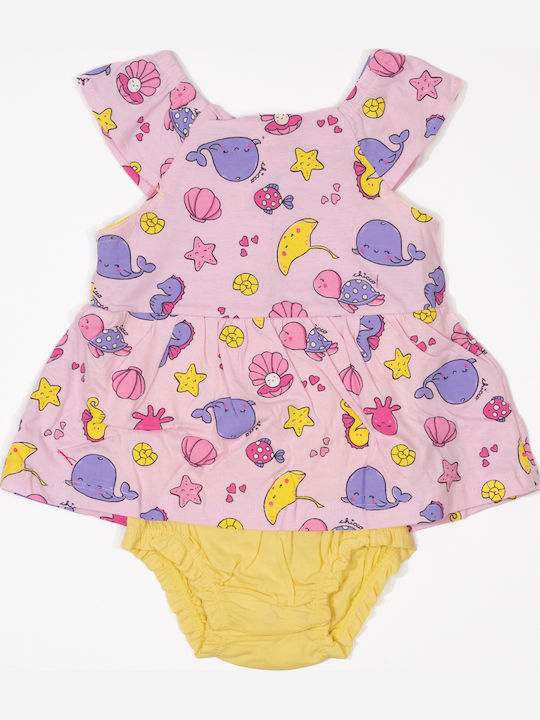 Girls Dress Short Sleeve Pink