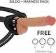 Cyber Silicock Gurtzeug mit Dildo 21cm in Hautfarbe