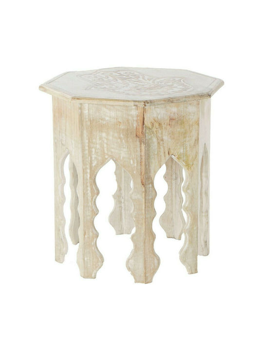 Round Solid Wood Side Table Natural L49xW49xH53.5cm