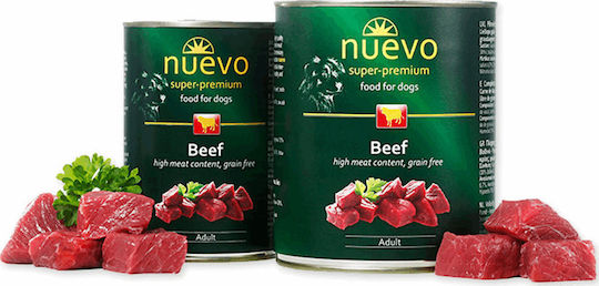 Nuevo Super Premium Wet Food Dogs in Cans with Calf 6x800gr