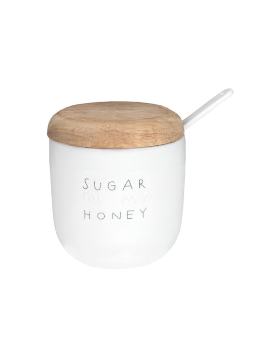 Raeder Sugar My Honey Porcelain Food Jar with Lid White 9.5x9.5x8.5cm 1 Pieces