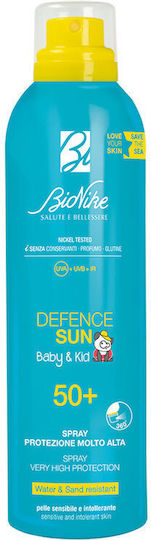 Bionike Defence Sun Baby & Kid SPF50 Αδιάβροχο Βρεφικό Αντηλιακό Spray για Πρόσωπο & Σώμα 200ml