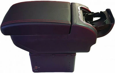 Τεμπέλης Αυτοκινήτου από Δερματίνη Φορτιστής USB με Ποτηροθήκη Universal Μαύρος