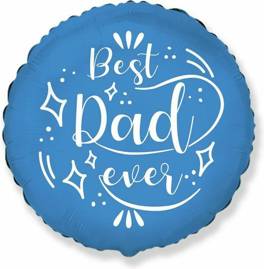 Μπαλόνι Στρογγυλό Γιορτής Πατέρα Foil Μπλε Best Dad 45εκ.