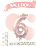 Balloon Foil Number Rose Gold 6