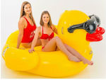 Pool Giant Duck Inflatable Ride On for 2 Persons with Handles Yellow 206cm AB000802