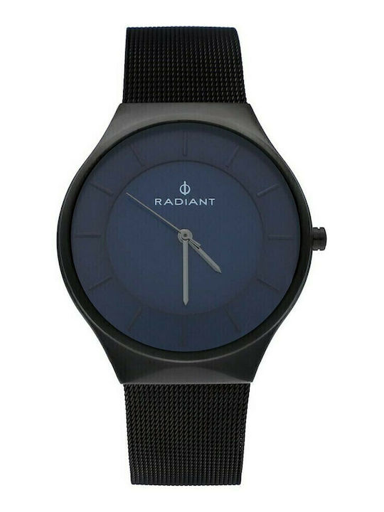 Radiant Ανδρικό Ρολόι 41mm Μπαταρίας με Μαύρο Μεταλλικό Μπρασελέ