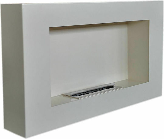 EcoHot Βio Comfort 02 Επιτοίχιο Τζάκι Βιοαιθανόλης Εσωτερικού Χώρου Λευκό 90x15x48cm